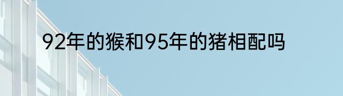 92年的猴和95年的猪相配吗