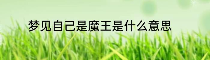梦见自己是魔王是什么意思