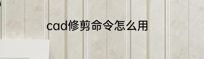 cad修剪命令怎么用