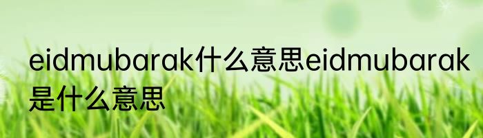 eidmubarak什么意思eidmubarak是什么意思