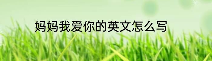 妈妈我爱你的英文怎么写