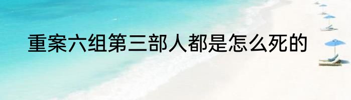 重案六组第三部人都是怎么死的