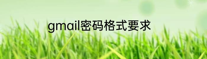 gmail密码格式要求