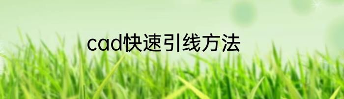 cad快速引线方法