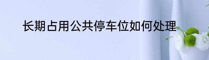 长期占用公共停车位如何处理