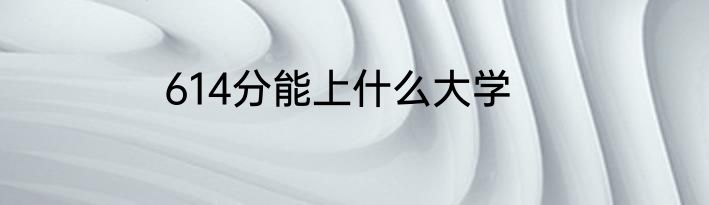 614分能上什么大学