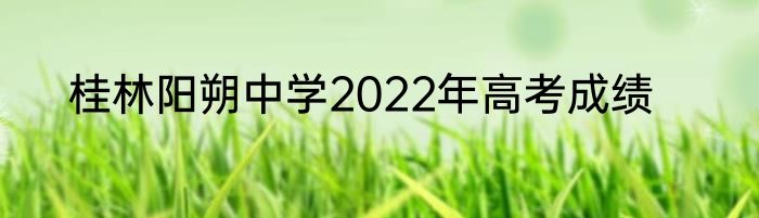 桂林阳朔中学2022年高考成绩