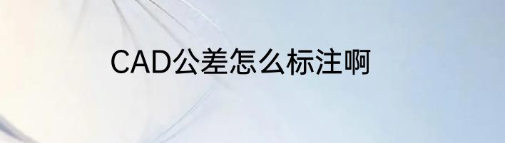 CAD公差怎么标注啊