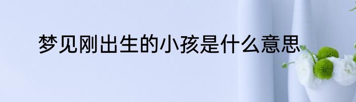 梦见刚出生的小孩是什么意思