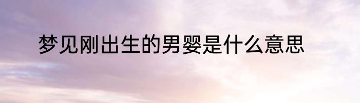 梦见刚出生的男婴是什么意思