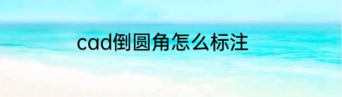 cad倒圆角怎么标注