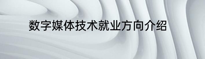 数字媒体技术就业方向介绍