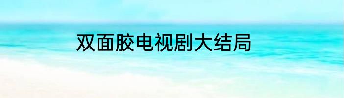 双面胶电视剧大结局