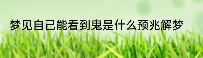 梦见自己能看到鬼是什么预兆解梦