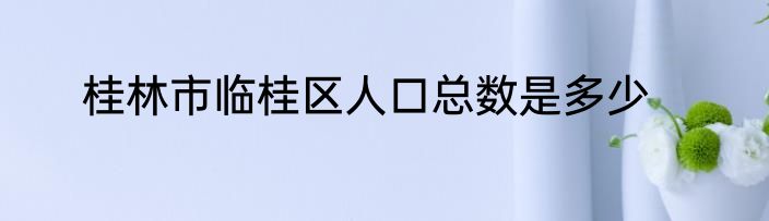 桂林市临桂区人口总数是多少
