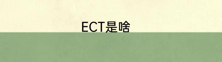 ECT是啥