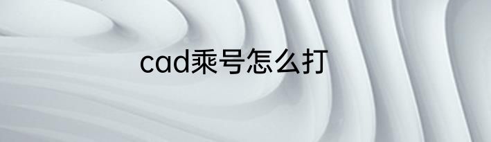 cad乘号怎么打