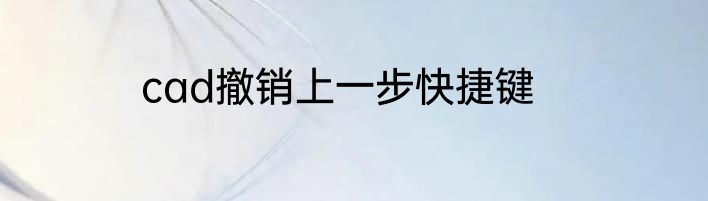 cad撤销上一步快捷键