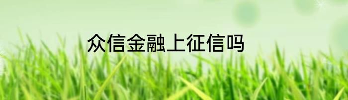 众信金融上征信吗
