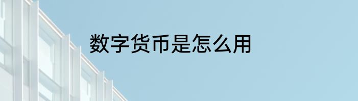 数字货币是怎么用