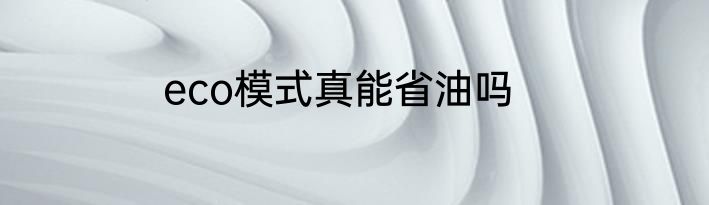 eco模式真能省油吗