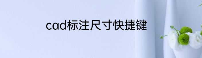 cad标注尺寸快捷键