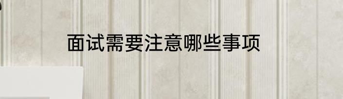 面试需要注意哪些事项