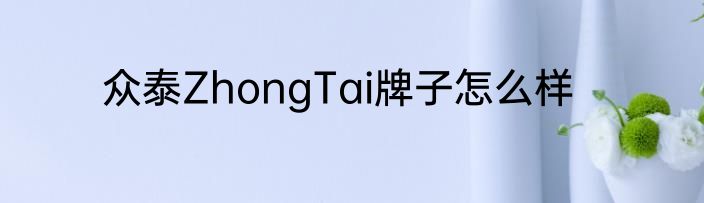 众泰ZhongTai牌子怎么样