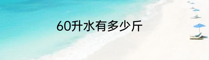 60升水有多少斤