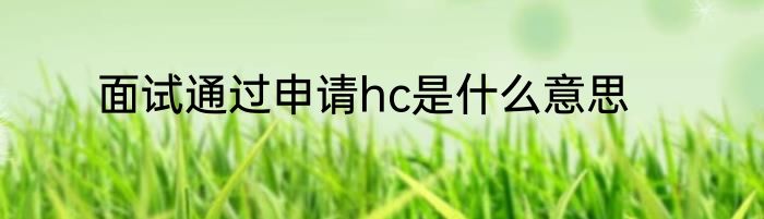 面试通过申请hc是什么意思