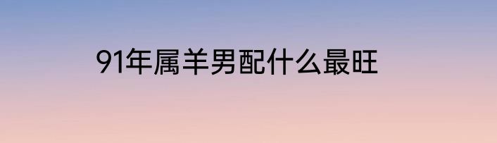 91年属羊男配什么最旺