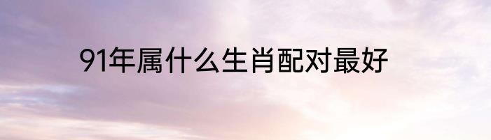 91年属什么生肖配对最好