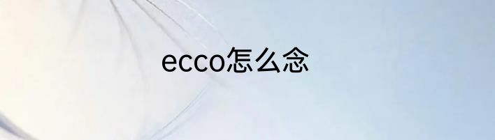ecco怎么念