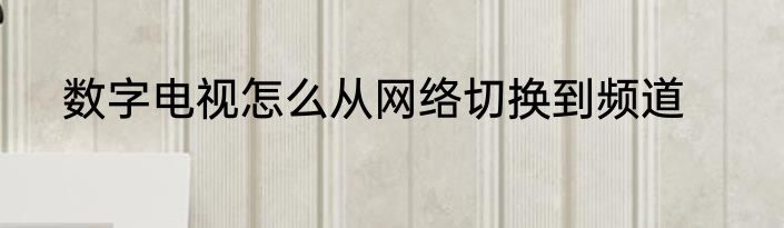 数字电视怎么从网络切换到频道
