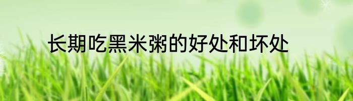 长期吃黑米粥的好处和坏处