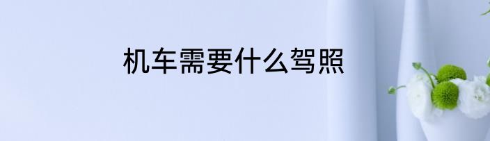 机车需要什么驾照