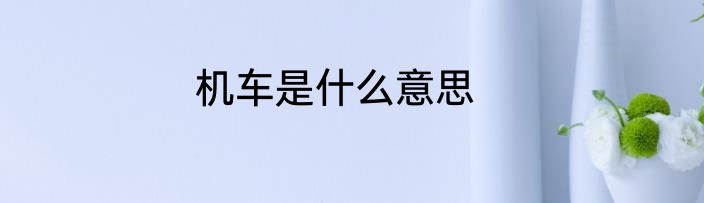 机车是什么意思
