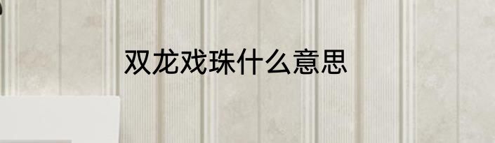 双龙戏珠什么意思