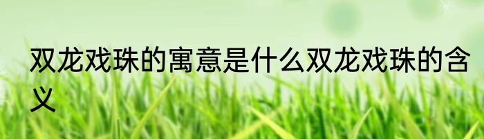 双龙戏珠的寓意是什么双龙戏珠的含义