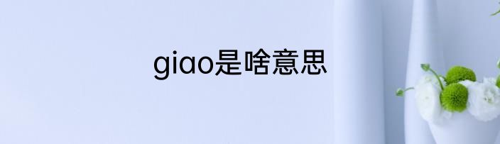 giao是啥意思