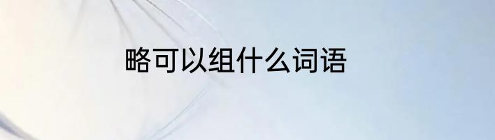 略可以组什么词语