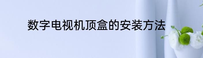 数字电视机顶盒的安装方法