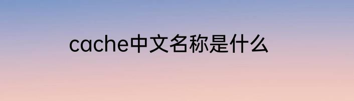 cache中文名称是什么
