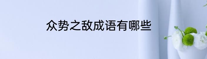 众势之敌成语有哪些