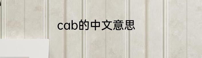 cab的中文意思