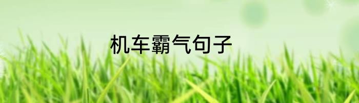 机车霸气句子
