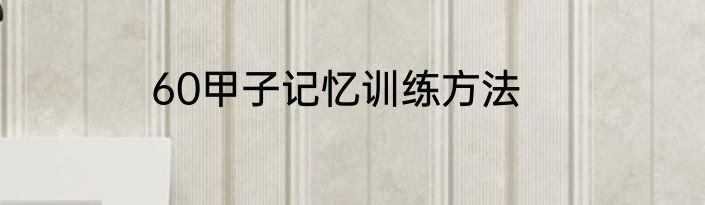 60甲子记忆训练方法