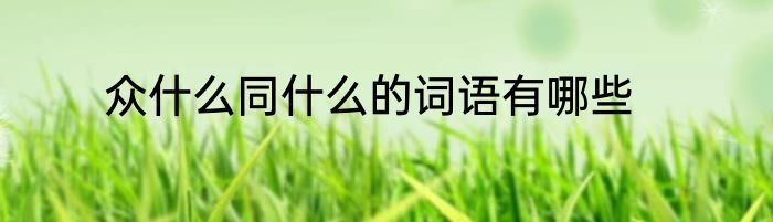 众什么同什么的词语有哪些