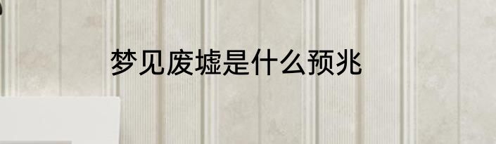 梦见废墟是什么预兆