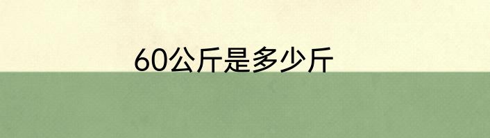 60公斤是多少斤